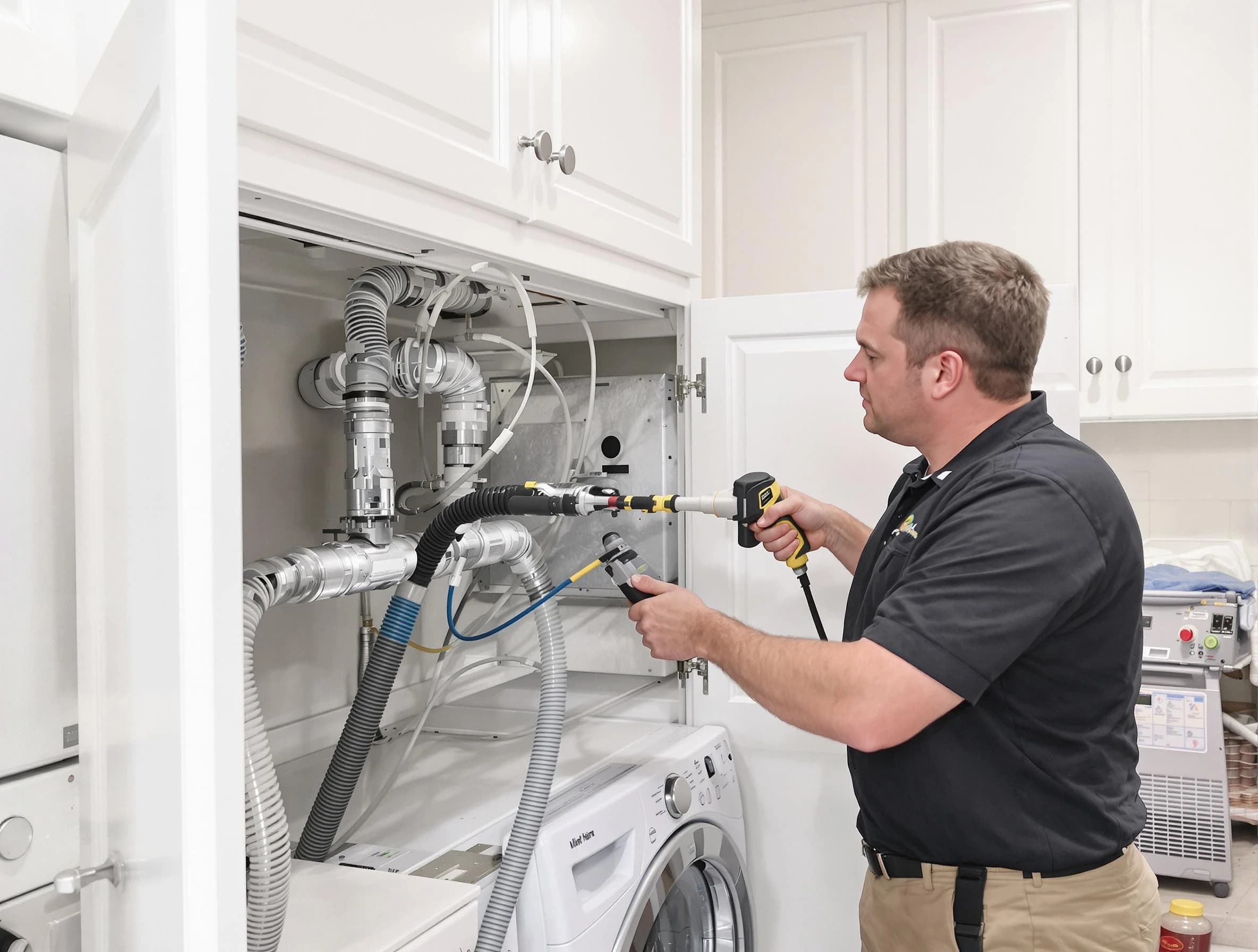 Corrales Dryer Vent Cleaning professional removing severe blockage from a clogged dryer vent in Corrales